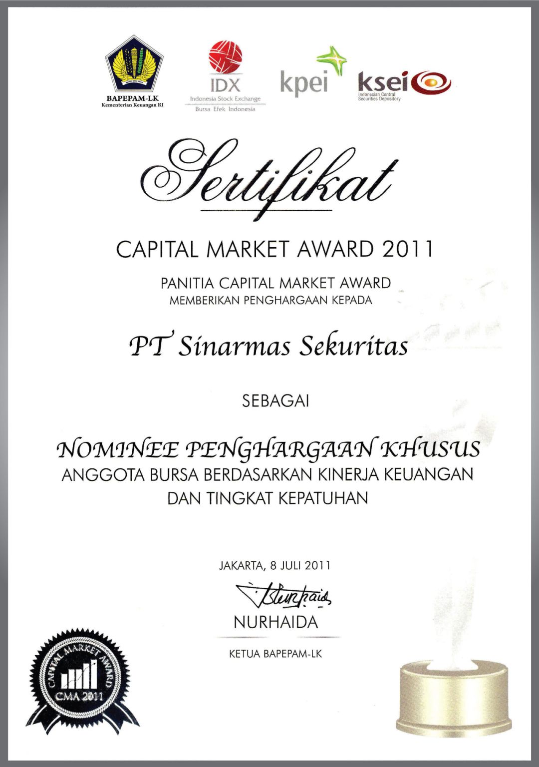 Capital Market Award 2011